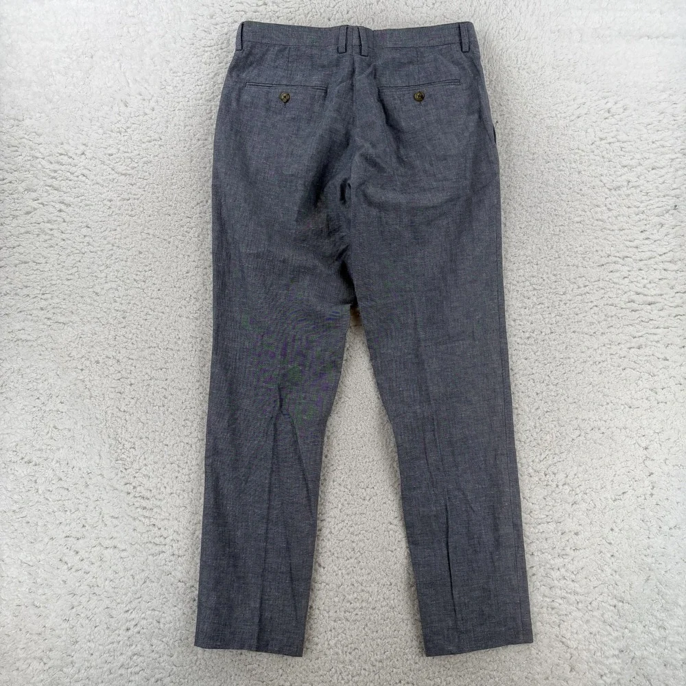 J Crew Ludlow Slim Dress Pants Mens 31x32 Gray Slim Fit Linen Blend Somelos